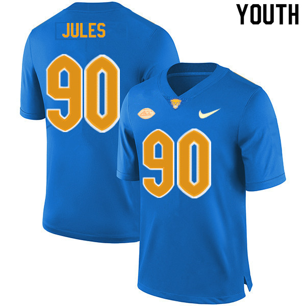 Youth #90 Deandre Jules Pitt Panthers College Football Jerseys Sale-New Royal